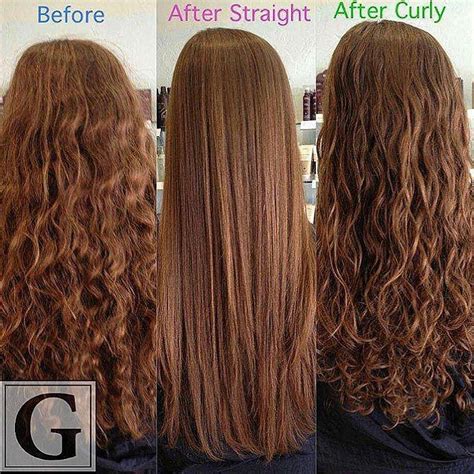 brazilian blowout before and after curly hair